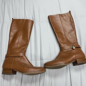 Michael Kors Tan Leather Heeled Riding Boots